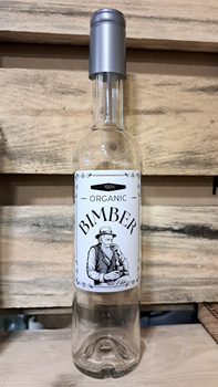 Butelka Organic Bimber Duch Puszczy 500ml korek kapturek etykieta BIMBER szklana butelka 0,5L Duch Puszczy