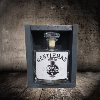 Gentleman Bimber Skrzynka drewniana Butelka 0,7L Zestaw prezentowy z butelką karafką 700ml