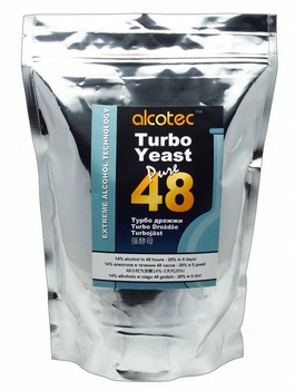 Drożdże gorzelnicze Alcotec 48 Pure Turbo – 1.35kg 10 paczek w 1 Mega paka na duże nastawy