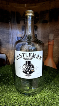 Butelka szklana 1,75L Ucho Galon na bimberek nalewkę Etykieta Duch Puszczy Gentleman Premium Bimber