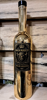 Duch Puszczy Gold Edition Złota butelka 700ml na BIMBER Ekskluzywna złota edycja szkło na nalewkę bimber wódkę Idealna na Prezent