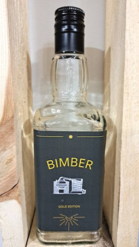 Butelka szklana 0,5l Bimber Gray/Gold Edition na Whisky Brandy na Bimber Wódkę 500ml Daniels szklana butelka z zakrętką etykieta Kapturek