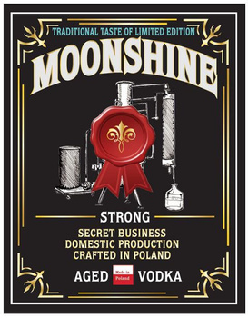 Etykieta na butelki Moonshine Vodka Strong naklejki 10sztuk