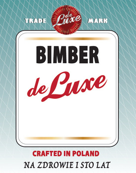 Etykieta naklejka na butelkę Bimber De Luxe 10x sztuk 70x90mm