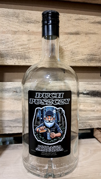 Butelka szklana 1000ml Bimbrownik Dziadek Podlaska Samogonka butelka szkło 1,0L etykieta zakrętka BIMBER Times Duch Puszczy