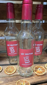 Zestaw 20x sztuk Łzy Sołtysa na Bimber Butelka Monopolowa 500ml z zakrętką kapturkiem etykietą Butelki 0,5L