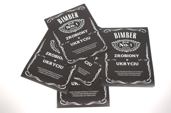 Etykietka na butelkę Bimber zrobiony w ukryciu Naklejka na butelkę 10x sztuk 60x70mm