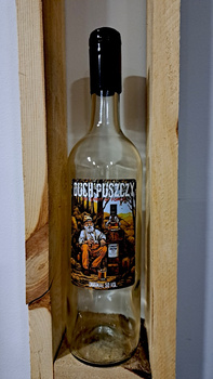 Butelka Duch Puszczy leśny Bimbrownik szklana 0,75L butelka z korkiem edycja Limitowana DuchPuszczy idealna elegancka buteleczka na bimberek nalewkę prezent 750ml