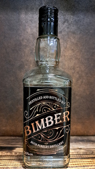 Butelka szklana 0,5l BIMBER Distilled and Bottled Special Edition DuchPuszczy Idealna buteleczka na Whisky Brandy Bimber 500 ml szklana Kwadratowa butelka z zakrętką i etykietą