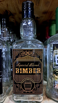 Butelka szklana 0,5l Special Blend Bimber Made in DuchPuszczy Idealna buteleczka na Whisky Brandy Bimber 500 ml szklana Kwadratowa butelka z zakrętką i etykietą