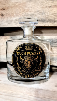 Karafka 0,7l Butelka Żubr Gold Edition Duch Puszczy Oryginalny zestaw na whisky koniak brandy bourbon bimber Duch Puszczy 700ml szklana butelka z korkiem Edycja Limitowana