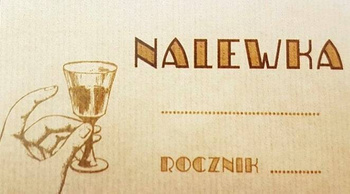 Etykieta naklejka na butelkę Nalewka Old retro 10x sztuk 45x80mm