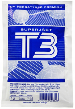 Drożdże gorzelnicze Turbo T3 Mocne Niebieskie na 7 kg Szwedzkie