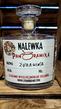 Żurawina Nalewka Panoramixa DIY Gotowy zestaw do zrobienia domowej nalewki Karafka 0,7L Butelka 700 ml Wyselekcjonowanie składniki Żurawinówka