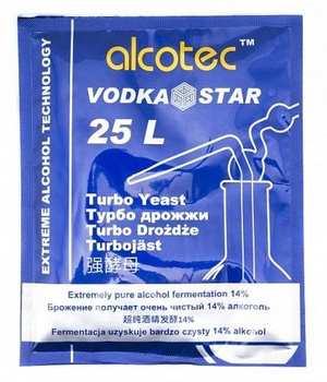 Drożdże gorzelnicze ALCOTEC Vodka Star na 25l nastawu niebieskie Turbo Vodka Star Pure