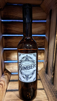 Butelka szklana BIMBER Duch Puszczy Podlaska Samogonka Original 0,75L z korkiem Edycja Limitowana Duch Puszczy idealna elegancka ciemna butelka na bimber nalewkę na prezent 750ml