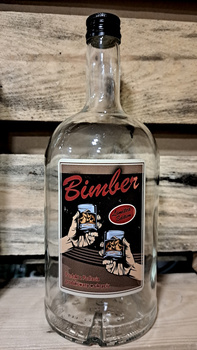 Butelka szklana 1000ml Bimber Produkt z Podlasia butelka szkło 1,0L etykieta zakrętka BIMBER Times Duch Puszczy