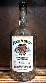 Butelka szklana 1000ml Podlasie Poland Straight Bimber Whisky butelka szkło 1,0L etykieta zakrętka BIMBER Times Duch Puszczy
