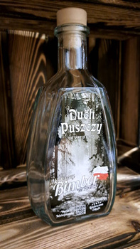 Butelka 0,5l Duch Puszczy Najlepszy Bimber etykieta szklana butelka z korkiem