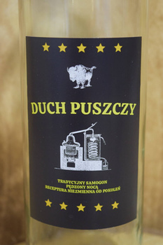 Etykietka na butelkę Duch Puszczy czarno złota na butelkę 10x sztuk