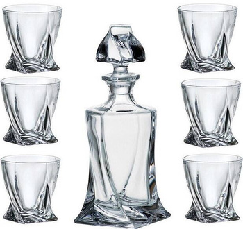 Komplet do whisky Bohemia karafka 0,85L + 6 szklanek Najwyższej jakości szkło kryształowe