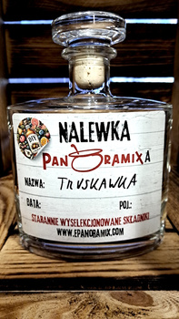 Truskawka Nalewka Panoramixa DIY Gotowy zestaw do zrobienia domowej nalewki Karafka 0,7L Butelka 700 ml Wyselekcjonowanie składniki Truskawkowa