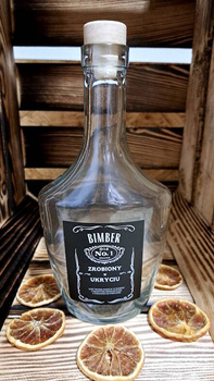 Butelka 0,5l z korkiem Bimber zrobiony w ukryciu na whisky brandy na bimber nalewkę 500ml Piękny design