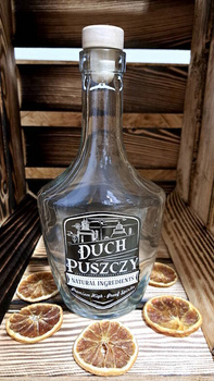 Butelka 0,5l z korkiem Duch Puszczy Natural Ingredients na whisky brandy na bimber Nalewkę 500ml Piękny design