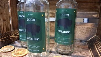 Bimber Duch Puszczy Żubr Zestaw 20x sztuk Butelka Monopolowa 500ml z zakrętką kapturkiem etykietą Butelki 0,5L