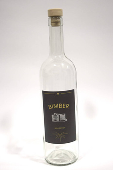 Butelka 0,75L z etykietą Bimber Gold Edition idealna na Bimberek Nalewkę 750ml