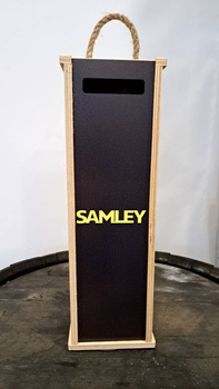 Nosidełko Skrzynka z Butelką szklaną Samley na Wino Bimber Whisky 0,75L na Alkohol 'Sam lej' Idealny zestaw na prezent