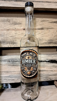 Butelka Bimber Limited Edition Wood Distillery 500ml korek kapturek BIMBER szklana butelka 0,5L Duch Puszczy