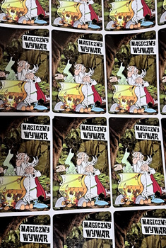 Etykietka Panoramix Kociołek Panoramixa Magiczny Wywar Bimber Duch Puszczy naklejka 108x68mm  Etykieta na butelkę 100x sztuk pakiet