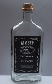 Butelka 500ml zakrętka kapturek BIMBER DuchPuszczy Piersiówka Płaska