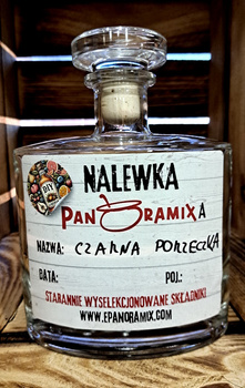 Czarna Porzeczka Panoramixa DIY Gotowy zestaw do zrobienia domowej nalewki Karafka 0,7L Butelka 700 ml Wyselekcjonowanie składniki