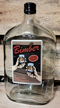 Butelka Piersiówka 1,0L Limited Edition Bimber Produkt z Podlasia szklana butelka Płaska 1000ml na BIMBER Ekskluzywna edycja szkło na nalewkę bimber wódkę whisky