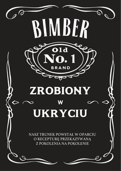 Etykietka Duża 105x70mm na butelkę Bimber zrobiony w ukryciu Naklejka na butelkę 10x sztuk