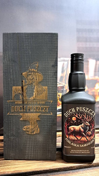 Skrzynka Nosidełko z butelką 0,5L na Alkohol Duch Puszczy Idealna skrzyneczka na prezent Zestaw (B)IMBER