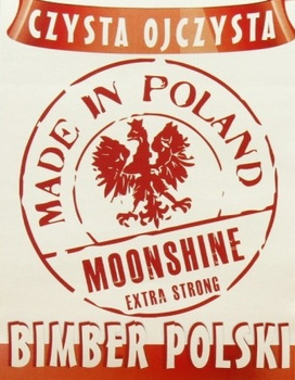 Etykieta naklejka na butelkę Czysta Ojczysta Polski Bimber 10x sztuk 70x90mm