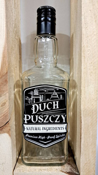 Butelka 0,5l Duch Puszczy Natural Ingredients Whisky Brandy na Bimber Wódkę 500ml szklana butelka z długą zakrętką