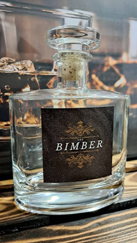 Karafka 0,7l Butelka The Bimber Oryginalny zestaw na whisky koniak brandy bourbon bimber Duch Puszczy 700ml szklana butelka z korkiem Limitowana Edycja