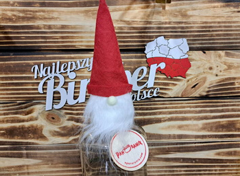 Świąteczny zestaw do zrobienia domowej whisky bourbon DIY Butelka ozdobna ze świątecznym skrzatem Ucho na whisky 1,75L z zakrętką Idealna na Święta