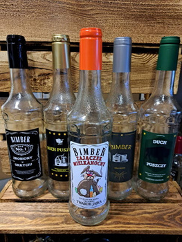 5x Butelka Butelki 0,7L z etykietą i kapturkiem idealny zestaw na Wielkanoc na Bimberek Nalewkę 700ml