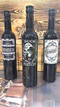 Czarna błyszcząca butelka 500ml Zestaw 3x czarnych Butelek Duch Puszczy – 0,5L Elegancki design