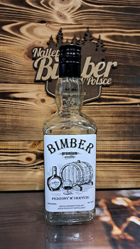 Butelka szklana 0,5l Duch Puszczy Bimber Pędzony w ukryciu Idealna buteleczka na Whisky Brandy Bimber 500 ml szklana Kwadratowa butelka z zakrętką i etykietą