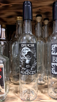 Butelka Bimber Duch Puszczy Bimbrownik Distillery 500ml korek kapturek BIMBER szklana butelka 0,5L Duch Puszczy