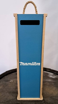 Nosidełko Skrzynka z Butelką szklaną Mam Litra na Wino Bimber Whisky 0,75L na Alkohol MamLitra Duch Puszczy Idealny zestaw na prezent