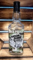 Butelka szklana 0,5l Moonshiner Bimbrownik Moonshine From Forest DuchPuszczy Idealna buteleczka na Whisky Brandy Bimber 500 ml szklana Kwadratowa butelka z zakrętką i etykietą