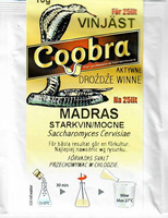 Drożdże winiarskie Madras do wina Coobra do fermentacji aromatycznych słodkich i półsłodkich i mocnych win czerwonych Opakowanie 10g na 25-30L wina 