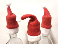 Czapki Mikołaja pokrowce na butelki Mikołajowe czapeczki Idealne na butelki świąteczne Komplet 10x sztuk